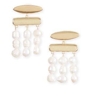 Cult Gaia clip-on pearl earrings